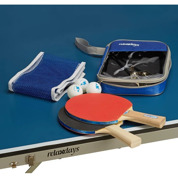 Relaxdays '2 Sterne' Tischtennis-Set, 1 Stück, Kunststoff / Holz blau – Bild 5