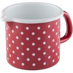 Riess Schnabeltopf Ø9cm 0,5 Liter Emaille Country Pünktchen rot