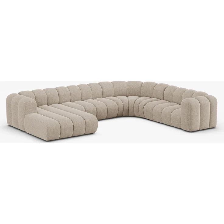 Micadoni Modulares Panorama Ecksofa Lupine 6-Sitzer Chenille Eden Dunkelbeige Rechts – Bild 5