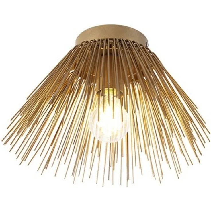 Qazqa Deckenleuchte Broom, ohne Leuchtmittel, E27, Gold/Messing, Landhaus, Stahl, 1-flammig – Bild 4