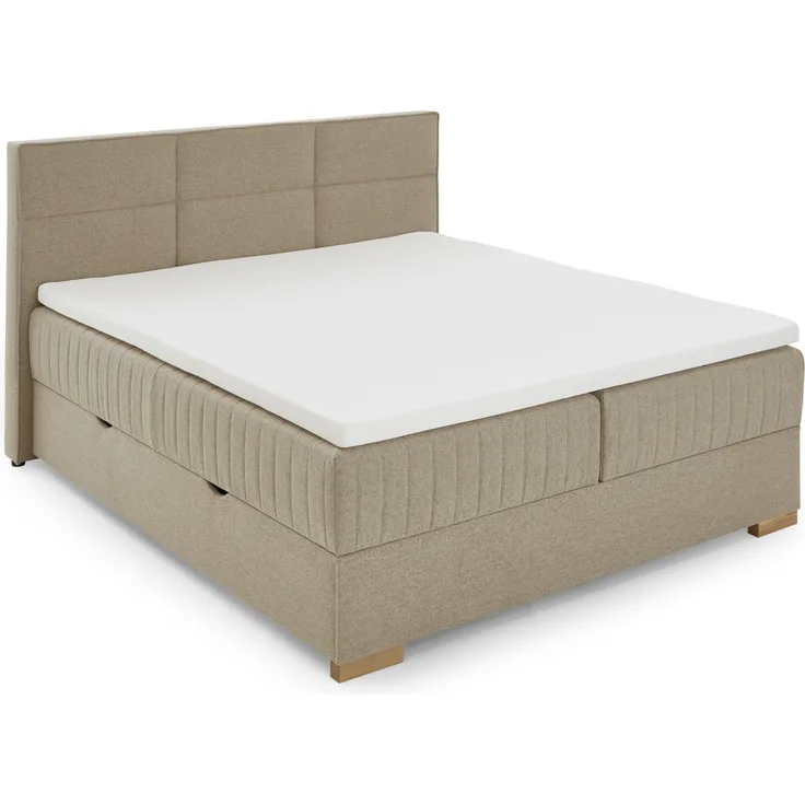 Tambo Boxspringbett grau Stoffbezug Nordic 211cm x 195cm x 116cm