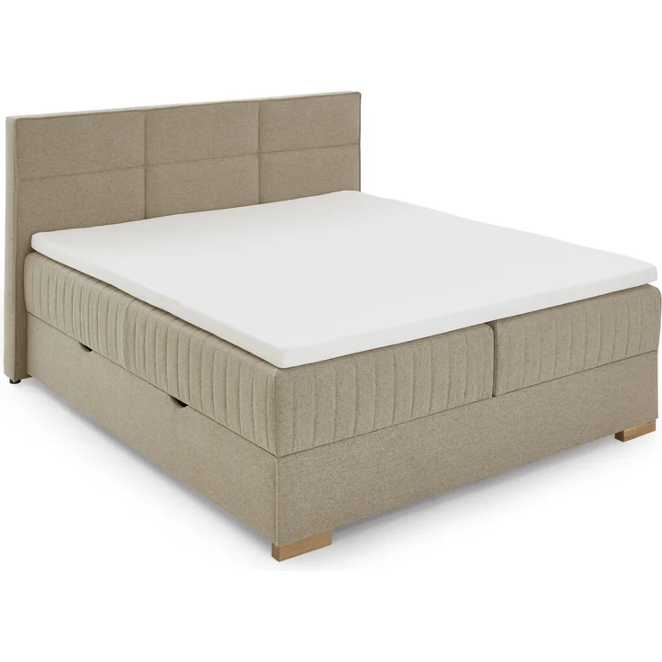 Tambo Boxspringbett grau Stoffbezug Nordic 211cm x 195cm x 116cm – Bild 1