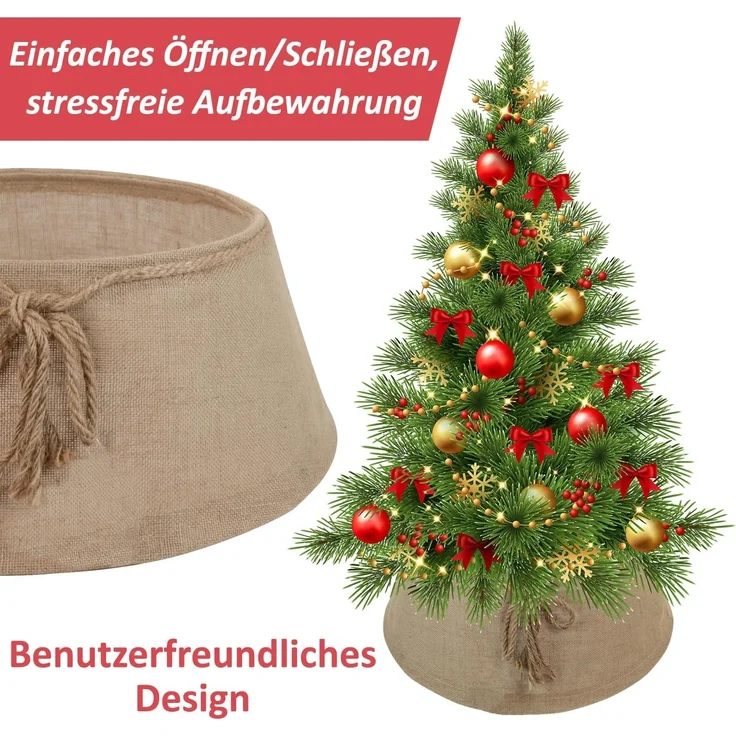 COIL Weihnachtsbaumdecke Weihnachtsbaumabdeckung, Weihnachtsbaumrock, Weihnachtsbaumständer, oval, rechteckig, Durchmesser ab 56 cm – Bild 5