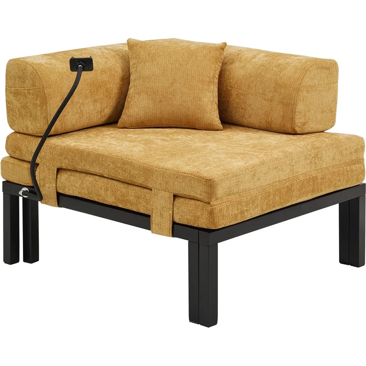 ZUBALIYA Sofa, für Wohnzimmer und Apartments, mit stabilem Untergestell, für den täglichen Gebrauch, für funktionale Raumgestaltung, Natur – Bild 17