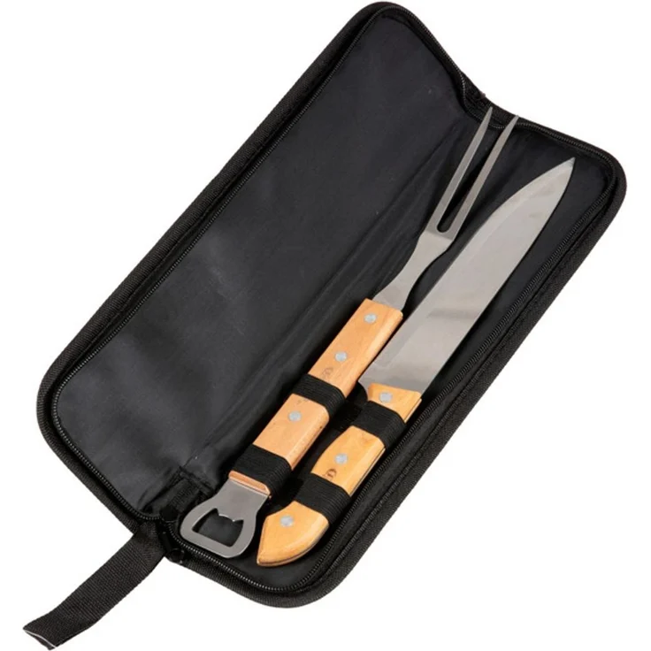 48er Set Grill-Set Corona mit Tasche Fleischgabel Flaschenöffner und Messer – praktisches BBQ Grillbesteck für Camping Outdoor Gastronomie und Events – Bild 5