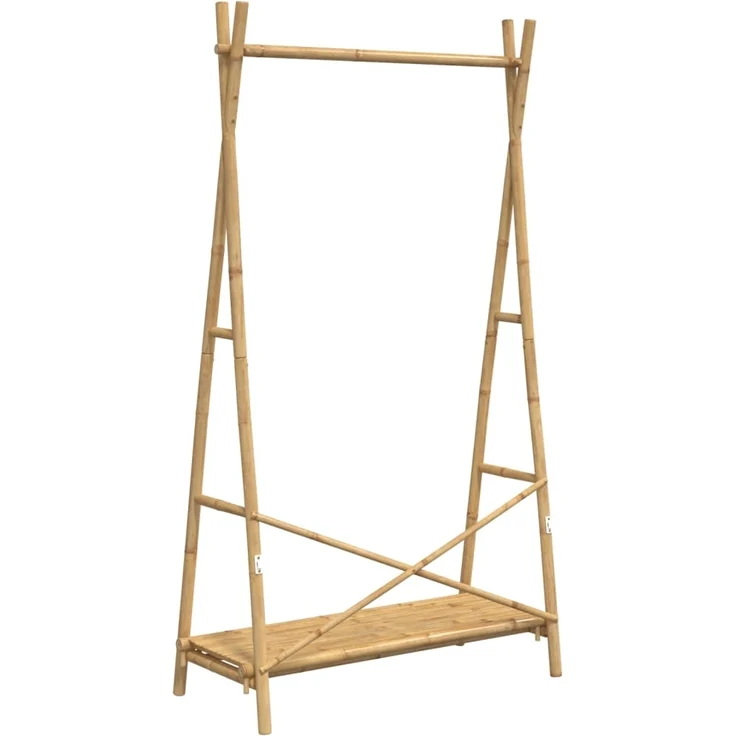 vidaXL Kleiderständer mit Ablage 102x50x190 cm Bambus 368033 – Bild 6