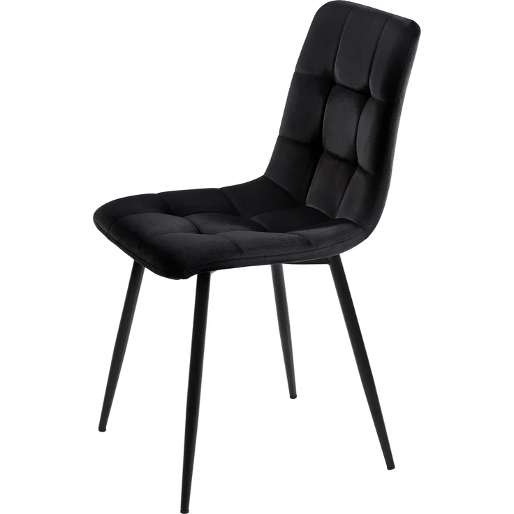 Essgruppe 5 Teilig Rundtisch 100 cm Marmor Optik mit 4 Samtstühlen Metallgestell Küchentisch Set Esszimmer Schwarz & Weiß – Bild 8