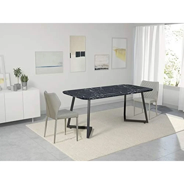 Homemania Stuhl, Metall, Stoff, grau, 56 x 47 x 84 cm – Bild 2