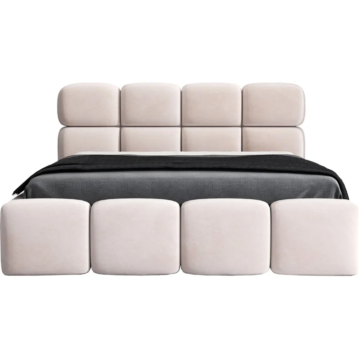 Polsterbett MONAKO 180x200 mit Matratze, Bettkasten und Lattenrost. Farbe: Beige 2 – Bild 3