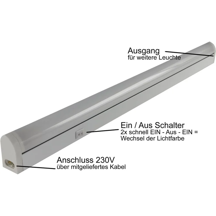 LED Unterbauleuchte "CT-LSW 56" 56cm 913lm, 8 Watt, 2700K + 4000k schaltbar – Bild 3