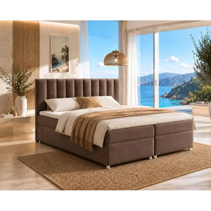 Best for Home Boxspringbett mit Bettkasten Trinity K-10 Bonellfederkern inkl. 7 cm Topper (Bonell-Matratze, gepolstertes Kopfteil, Doppelbett versch. Größen, 140x200 160x200 180x200 200x200 cm), Handwerksqualität, TOP Preis-Leistungs-Verhältnis – Bild 2