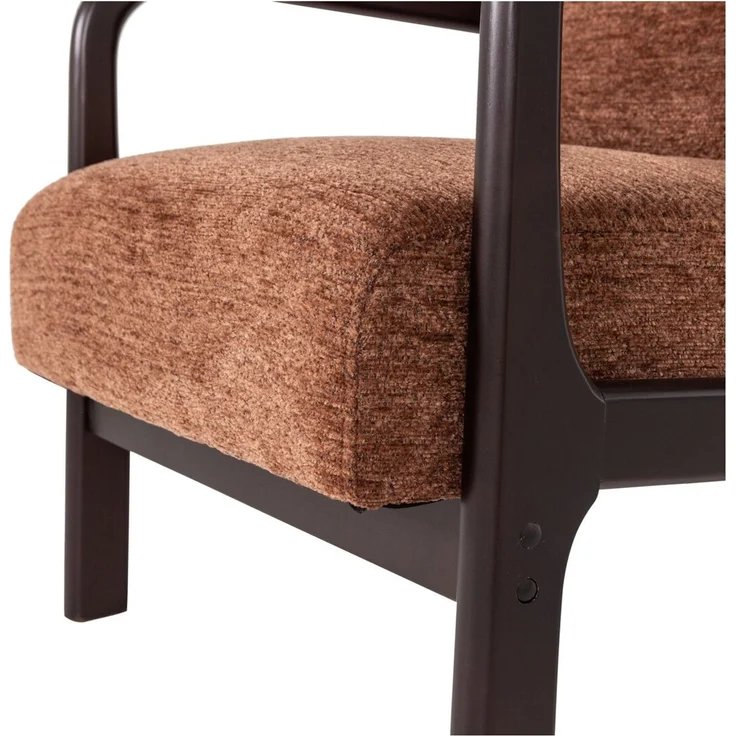 Sessel Mark - Chenille-Stoff Braun, Gestell Dunkelbraun – Bild 7