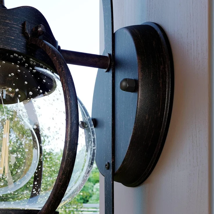 Lindby Außen-Wandleuchte Gerlo, Metall, Braun IP23, 1 x 60 W – Bild 4