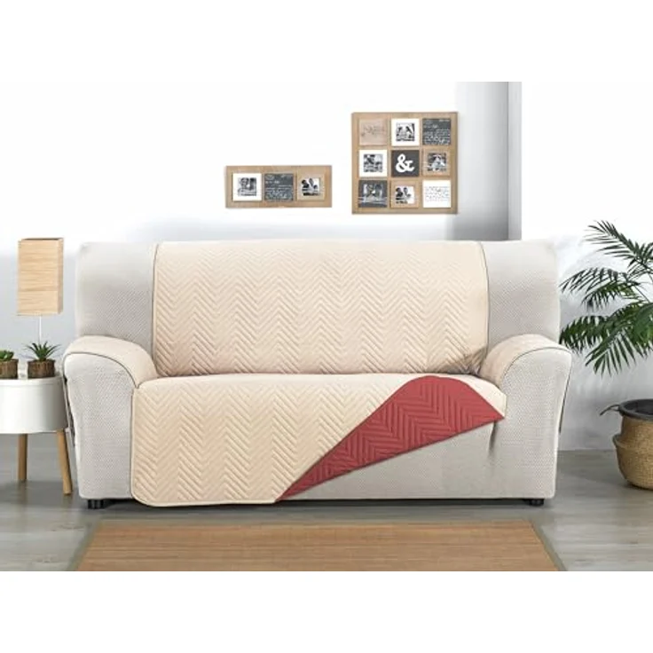 Martina Home Milano 4-Sitzer-Sofabezug – Beige/Rot – Bild 2