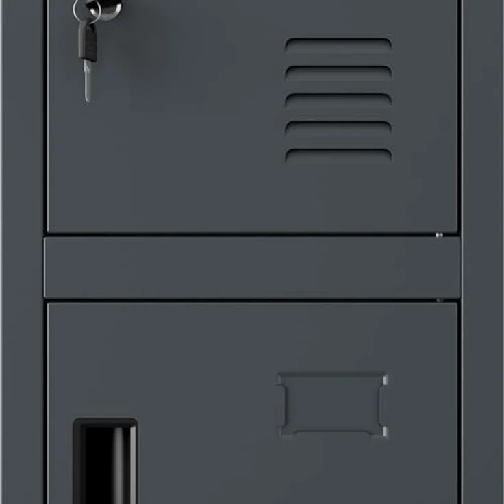 Jan Nowak Spind Metall abschließbar Schließfachschrank Umkleideschrank Fächerschrank mit 4 Fächern, 172 x 30 x 45 cm, Sozialschrank, Personalspind, Metallschrank mit Belüftung – Bild 7