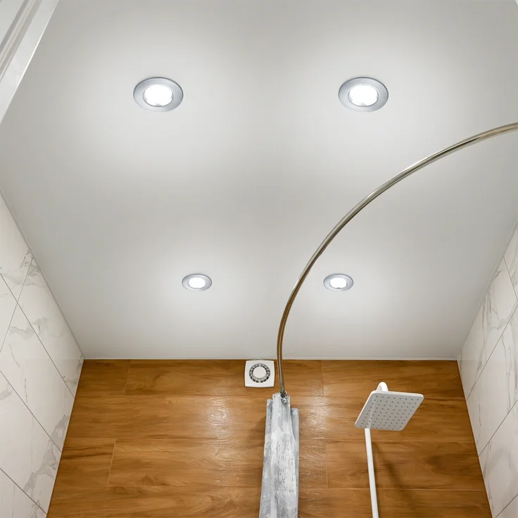4er SET IP65 LED Deckeneinbaustrahler Silber matt rund, dimmbar, Ø 8,5cm – Bild 5