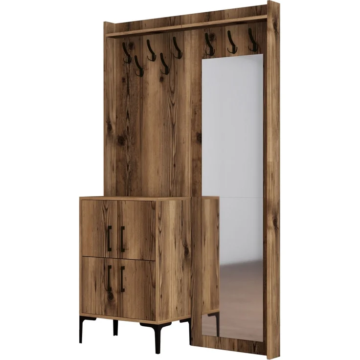 Skye Decor 'Berlin BC - Walnut' Garderobe, Walnuss, 120 x 200 x 35 cm – Bild 5