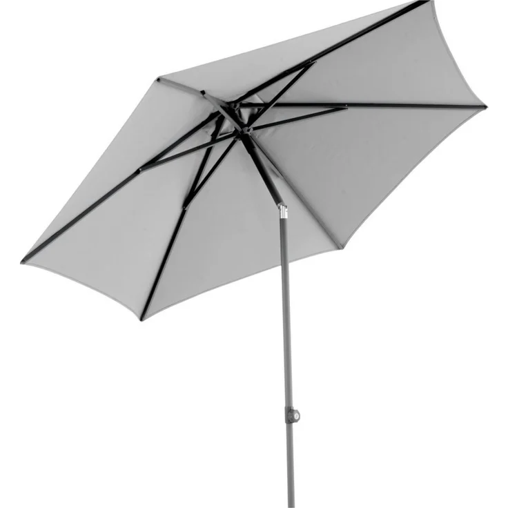 Sonnenschirm Poppi von Brafab aus Aluminium und Polyester, neigbar, rund, grau, Ø 250 cm – Bild 2