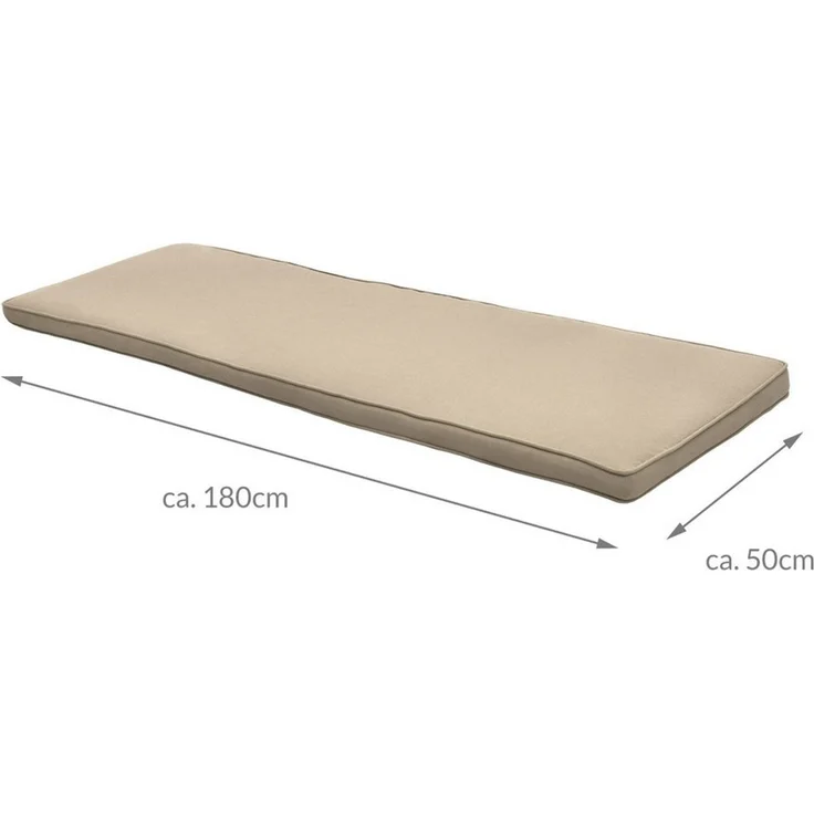 Beautissu Sitzauflage Hollywoodschaukel 3 Sitzer 2er Set Loft HS, 180x50 cm, Natur, Waschbare Outdoor Auflage für Hollywoodschaukel mit Reißverschluss – Bild 3