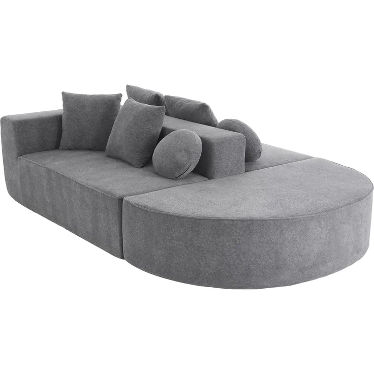 ZUBALIYA Modulares Sofa mit Chenille - Bezug, mit breiten Armlehnen, modular aufgebaut, mit Schaumstoffpolsterung – Bild 17