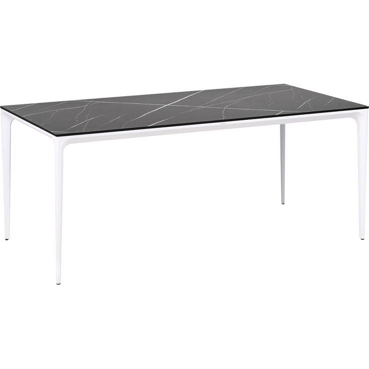 Gartentisch SOVARETO 180 cm 90 cm Marmor Optik Schwarzer Marmor – Bild 4
