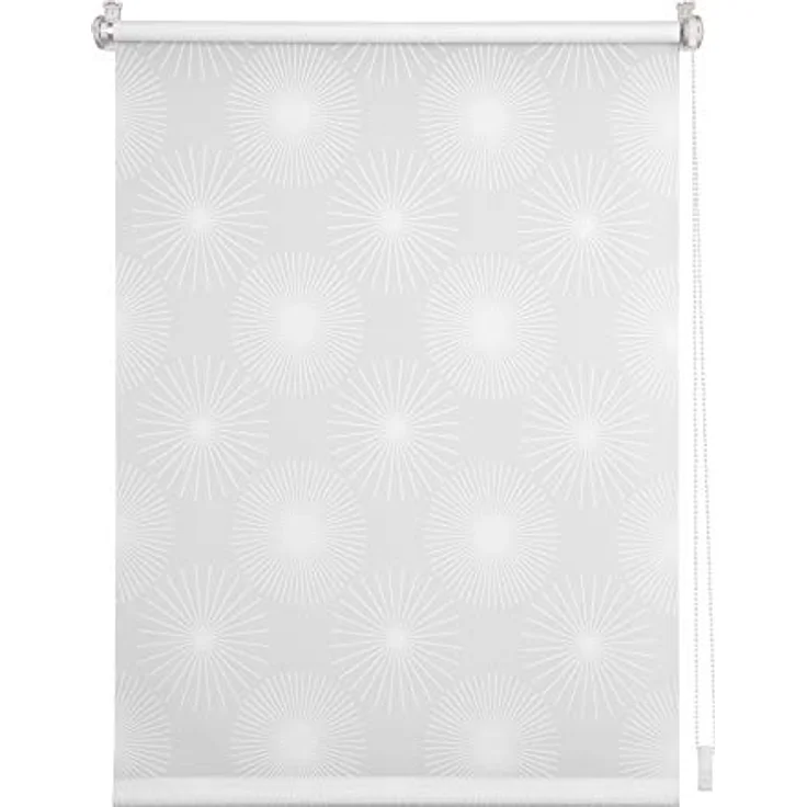 Lichtblick Rollo Tokio 90x150 cm (BxL) Weiß Sonne Lichtdurchlässig und blickdicht; Klemm- und schraubbar; dezentes Muster – Bild 2