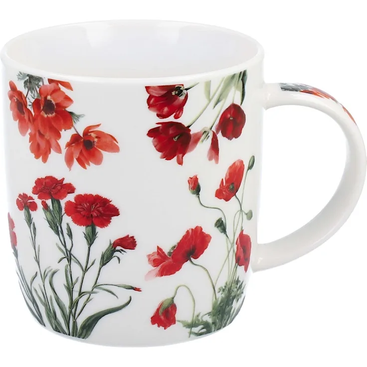 DUO Spring in bloom Becher 400 ml RED FLOWERS in dekorativer Box, New Bone China Porzellan