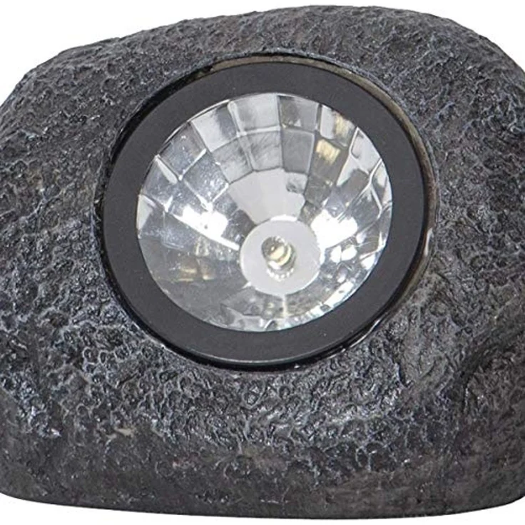 LED-Solarstein "Rocky", 1 warmwhite LED, grau – Bild 4