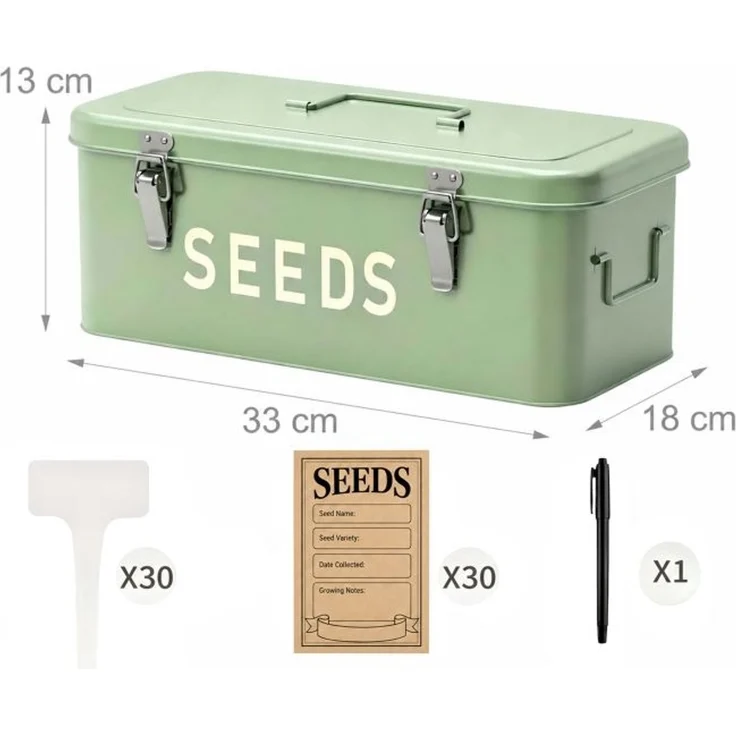 Relaxdays Saatgut Aufbewahrungsbox mit Zubehör – Bild 4