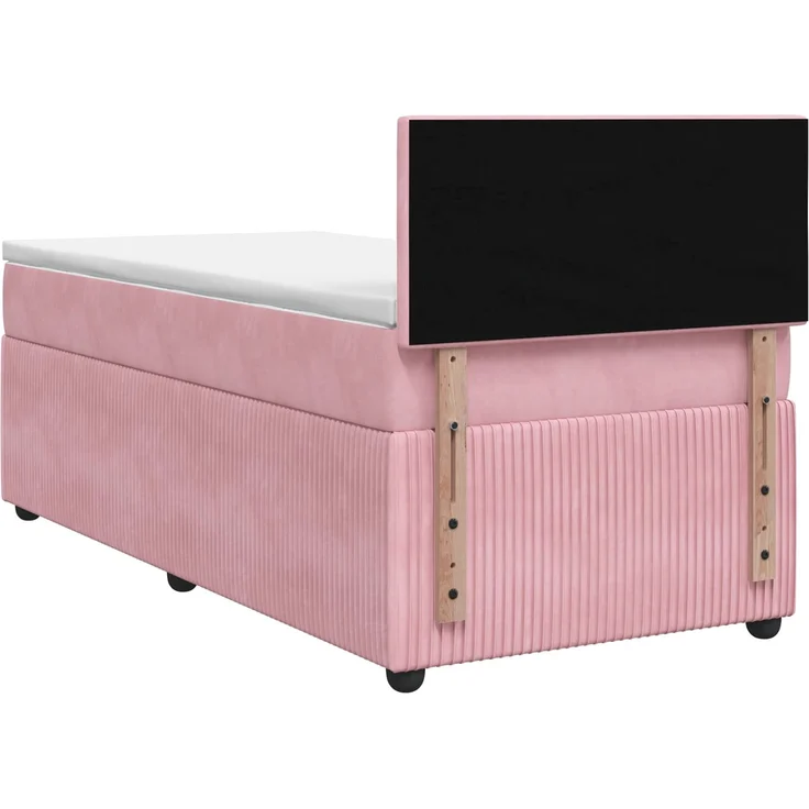 vidaXL Boxspringbett mit Matratze mit Kopfteil Rosa 90 x 190 cm Samt 3451582 – Bild 9