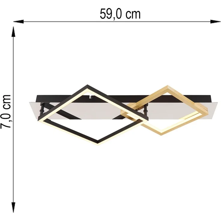 LED Deckenleuchte LESINA, Aufbau, Chrom, Metall, Aluminium, L 59 cm – Bild 7