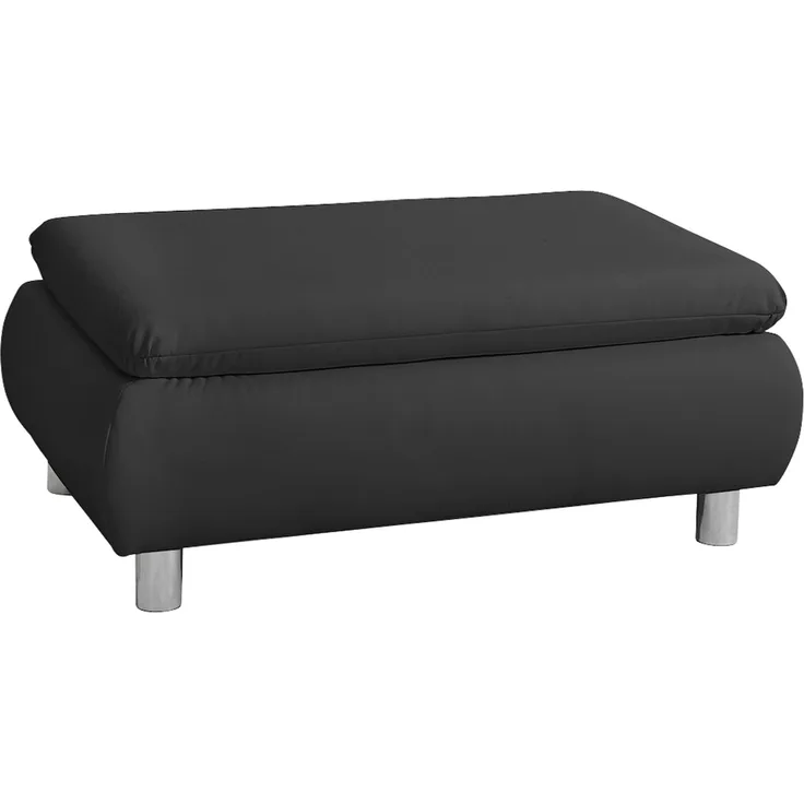 Hocker Kaye Bezug Kunstleder Metallfuß verchromt / schwarz 23146