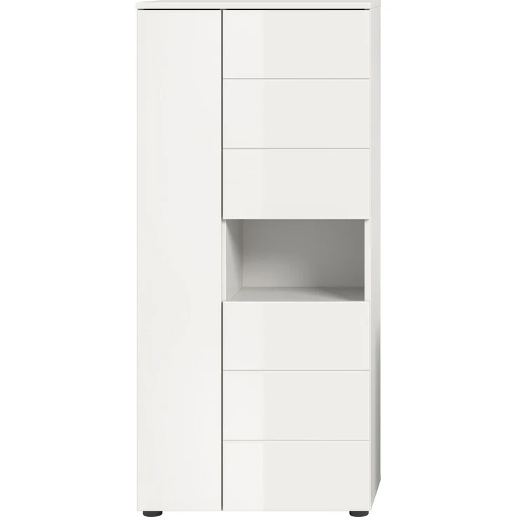 xonox. home Bad Vira X2LA9717 Standschrank Schrank Badschrank in weiß Hochglanz tiefzieh, ca. 60x133x34 cm – Bild 2