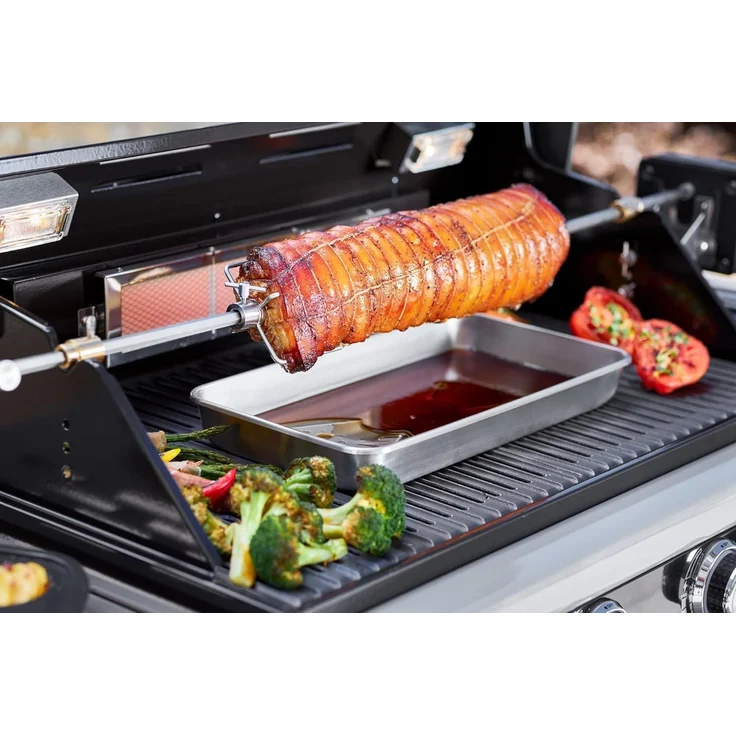Rösle 'Premium' Drehspieß, Edelstahl schwarz/silber, 14.8 x 11.5 x 132.5 cm, für Magnum und VIDERO Grills – Bild 2