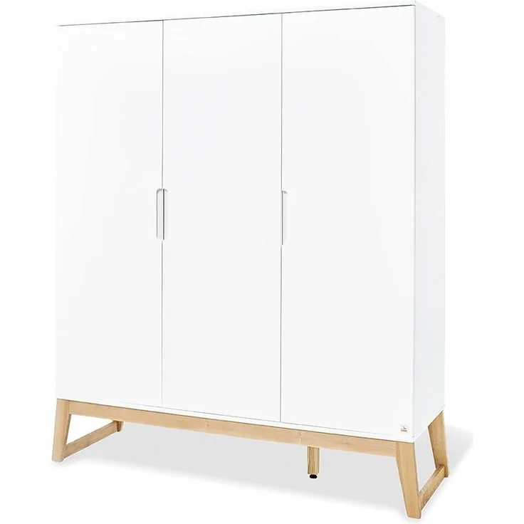 Pinolino 'Bridge' 3-trg. Kleiderschrank, weiß, mit Kleiderstange, 2 Schubkästen und 6 Ablagefächern