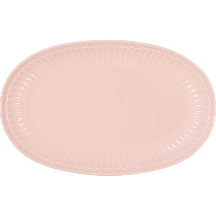 Greengate Servierteller Alice Teller oval pale pink 23 cm, Steinzeug, (Frühstücksteller)