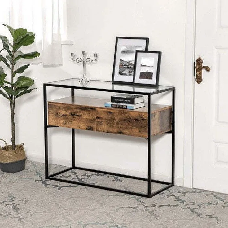 Hansiro Konsolentisch 100 x 40 x 80 cm Vintagebraun