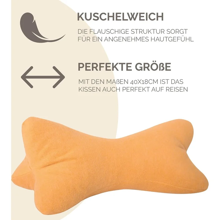 Original Dr. Berger Velours-Fleece Leseknochen Senfgelb 40 x 18 cm – Bild 5