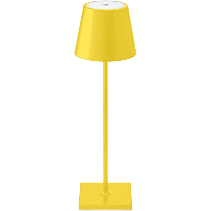 LED Tischleuchte gelb, Touchdimmer, Akku, H 38 cm
