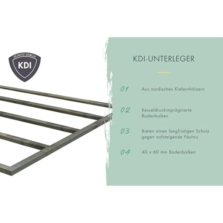 Karibu Holz Gartenhaus "Theres 3", naturbelassen, 2,4x2,4 m (B x T),ohne Anbaudach – Bild 6