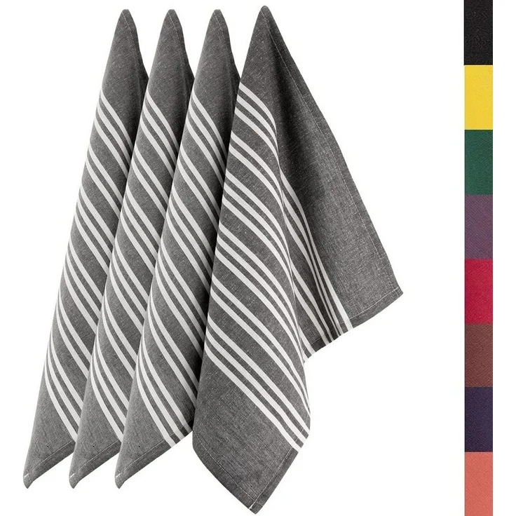 Loco Bird Geschirrtuch aus 100% Baumwolle, (Hochwertiges 4er Handtuch Set für die Küche, 45x75 cm gestreift), Geschirrhandtücher zum Abtrocknen – Bild 5
