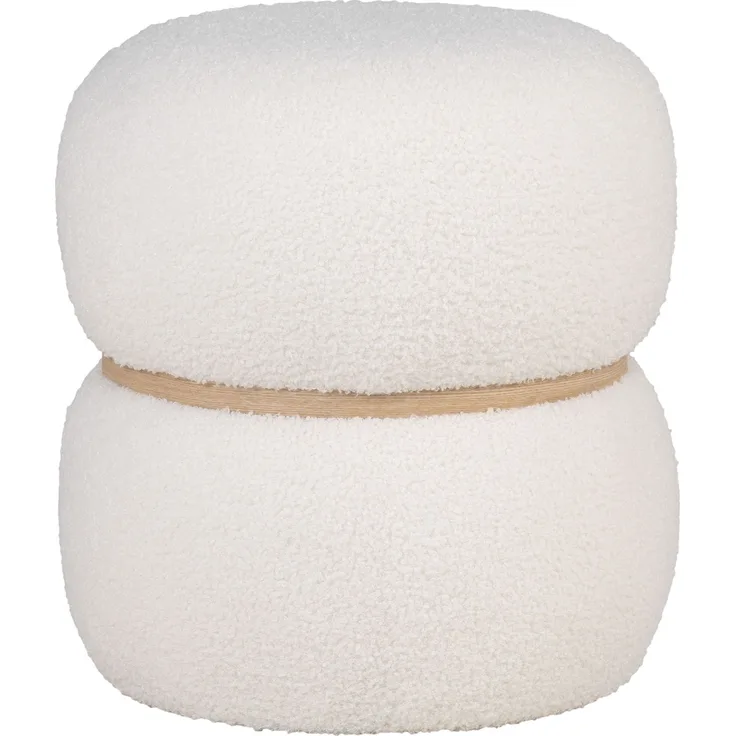 Pouf >Milford< in Weiss, Stoff - 38x41x38cm (BxHxT)