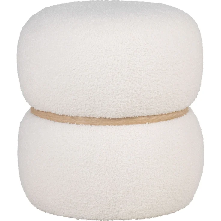 Pouf >Milford< in Weiss, Stoff - 38x41x38cm (BxHxT)