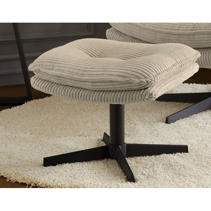 Jockenhöfer Gruppe Relaxsessel Kasper, B: 76 cm, Sitzhöhe: 47 cm, Set: mit Hocker, 360° Drehfunktion, Cord – Bild 2