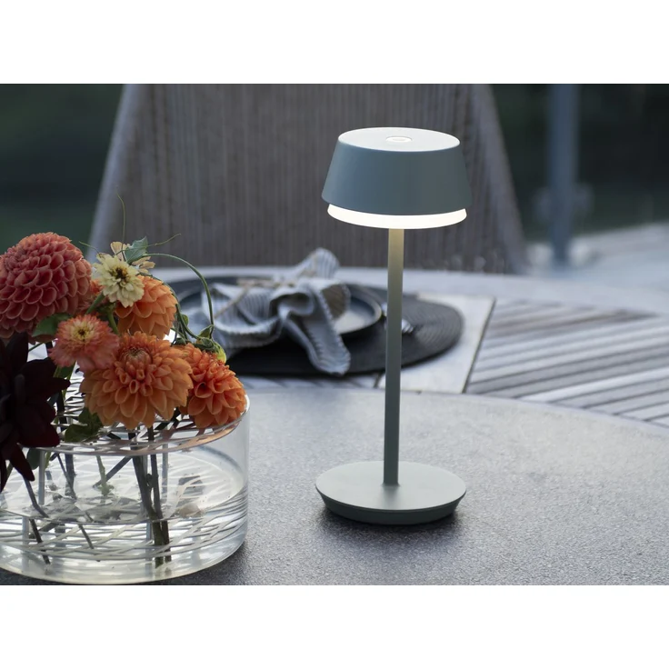 Akku Tischleuchte LYON für Outdoor dimmbar, kabellos in Mintgrün, 30cm – Bild 1