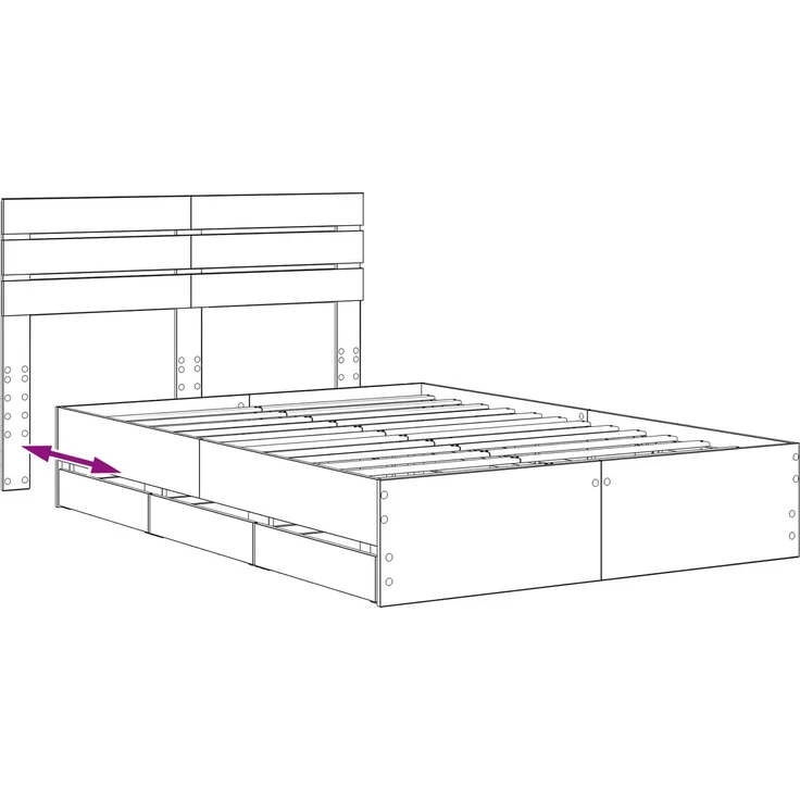 vidaXL Bed Frame with Storage and Headboard Artisan Oak 160 x 200 cm 3445811 – Bild 9