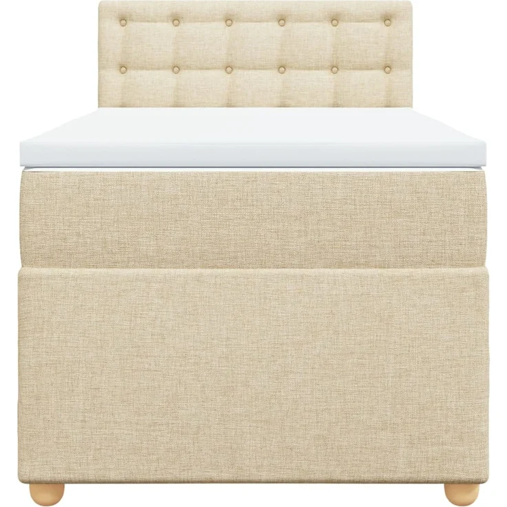 vidaXL Boxspringbett mit Matratze Creme 90x200 cm Stoff 3288882 – Bild 6