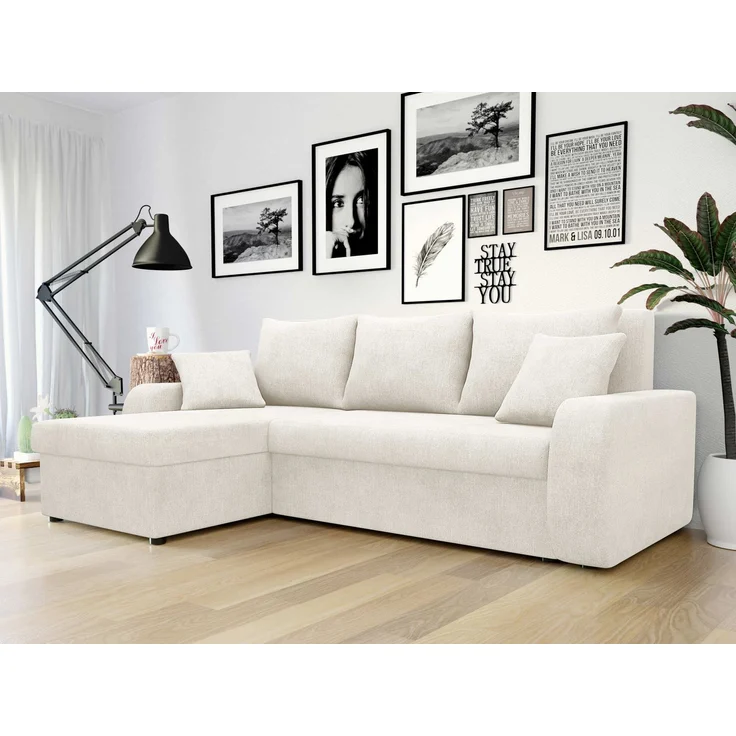Mirjan24 Ecksofa Kristofer Lux (Farbe: Spirit White), 80 x 147 x 238 cm – Bild 3