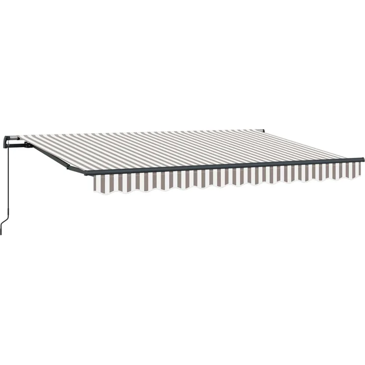 vidaXL Ausziehbare Markise Hellgrau und Weiß 450 x 300 cm 3426183 – Bild 2