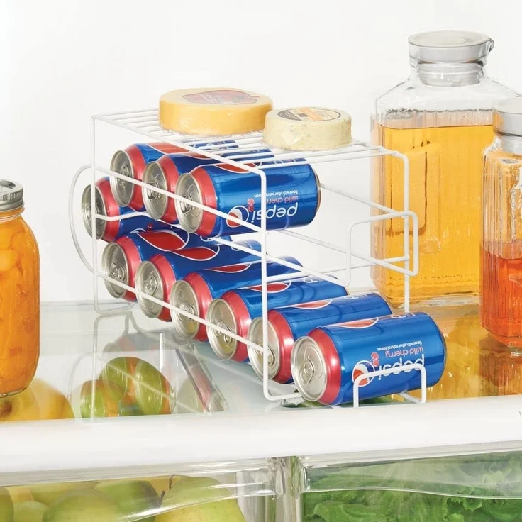 mDesign Küchenorganizer Kühlschrankregal Aufbewahrungsbehälter Weiß Dosenregal – Bild 2